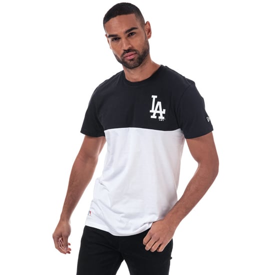Men's New Era LAD Colour Block T-Shirt in White Navy - Image 1