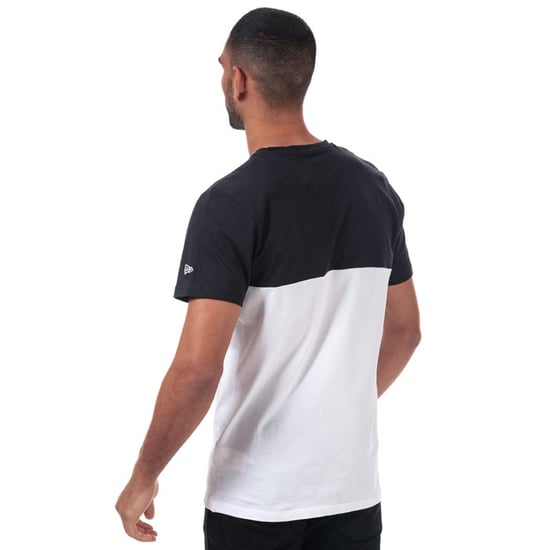 Men's New Era LAD Colour Block T-Shirt in White Navy - Image 2