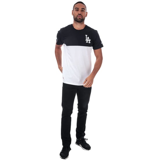 Men's New Era LAD Colour Block T-Shirt in White Navy - Image 3
