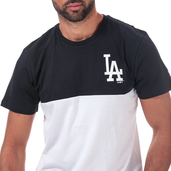 Men's New Era LAD Colour Block T-Shirt in White Navy - Image 4