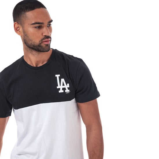 Men's New Era LAD Colour Block T-Shirt in White Navy - Image 5