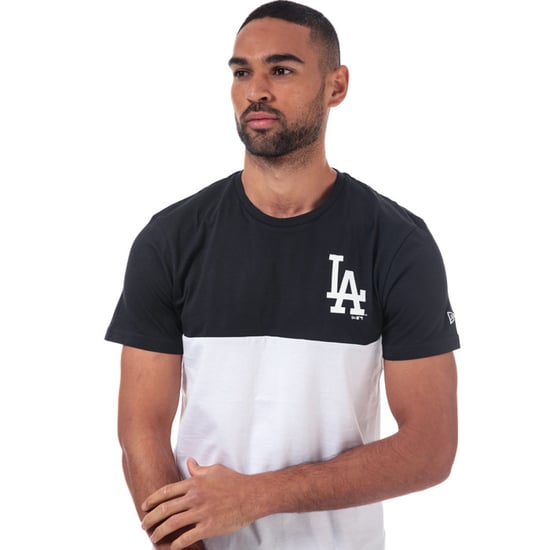 Men's New Era LAD Colour Block T-Shirt in White Navy - Image 6