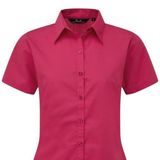 Premier Popeline blouse met korte mouwen / Gewoon werkoverhemd (Heet Roze) - Image 2