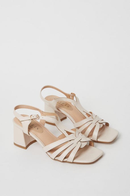 Sara T Bar Medium Block Heeled Sandals