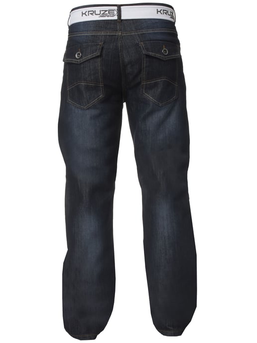 Kruze Mens Bootcut Denim Jeans - Image 5
