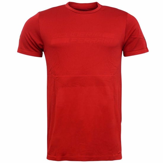 Puma SF Ferrari EvoKnit Red Polyester Mens Tee Top T-Shirt 762245 01 A5D