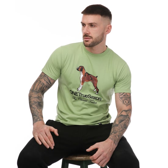 Men's One True Saxon Dawg T-Shirt in Green - Image 4