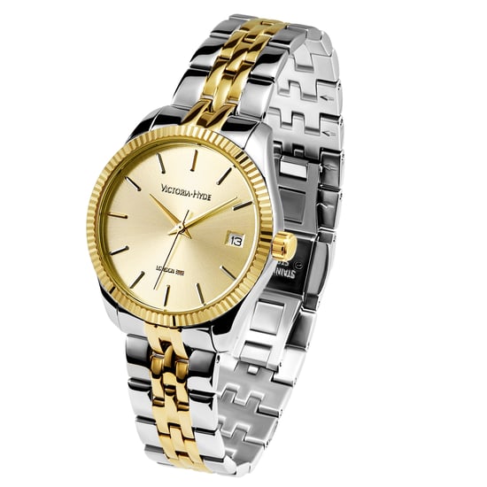 Victoria Hyde, watch, gold-silver, gold dial, calendar function - Image 1