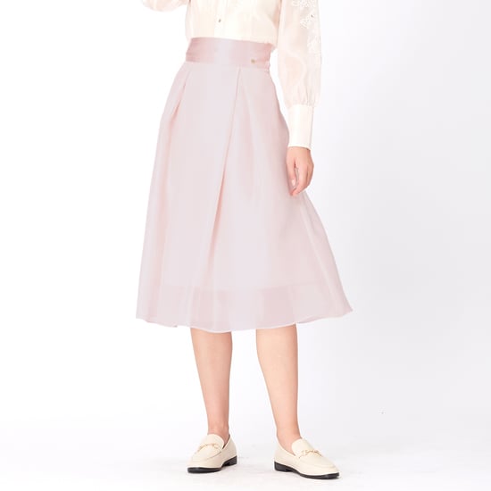 Uitlopende organza en satijnrok - Image 4