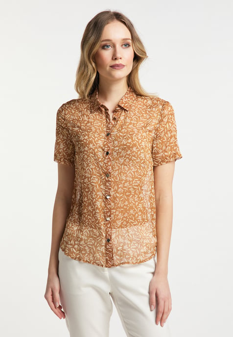 Dreimaster Blouse Dames kameel - Image 3