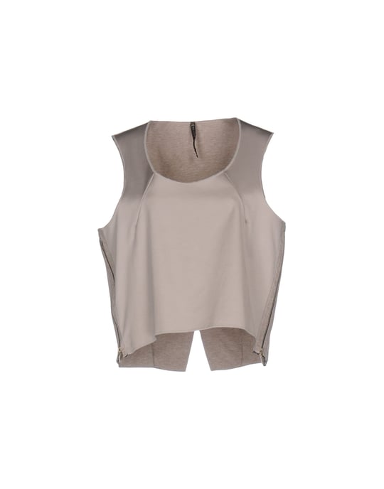 Manila Grace Dove Grey Satin Top