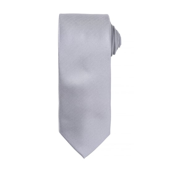 Premier Heren Micro Waffle Formal Work Tie (Pakket van 2) (Zilver) - Image 1