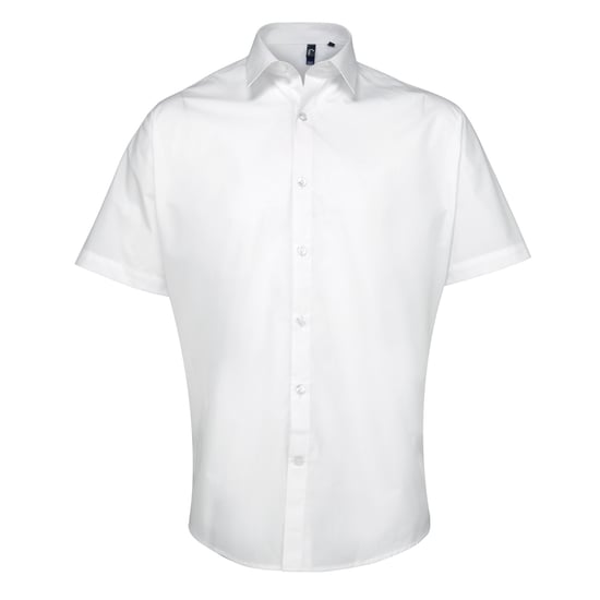 Premier Mens Supreme Heavy Poplin Short Sleeve Work Shirt (White) - Image 1