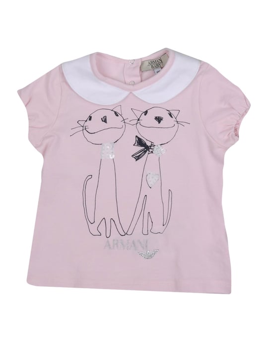 TOPWEAR Armani Junior White Girl Cotton