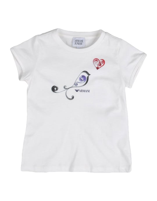 TOPWEAR Armani Junior Ivory Girl Cotton