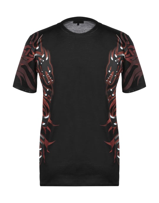Lanvin Black Pattern Cotton T-Shirt