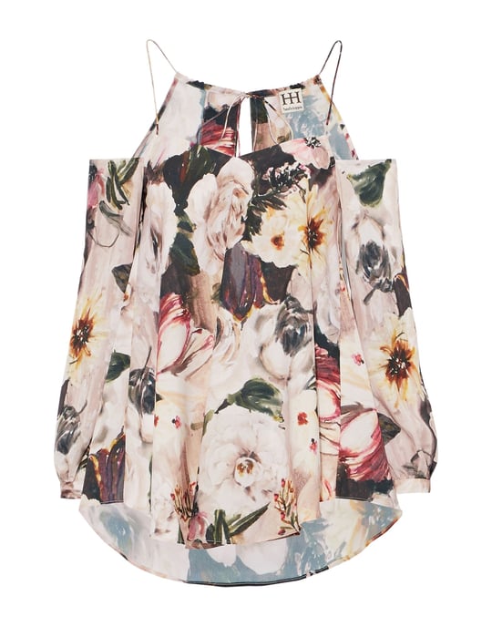 Haute Hippie Beige Floral Design Blouse