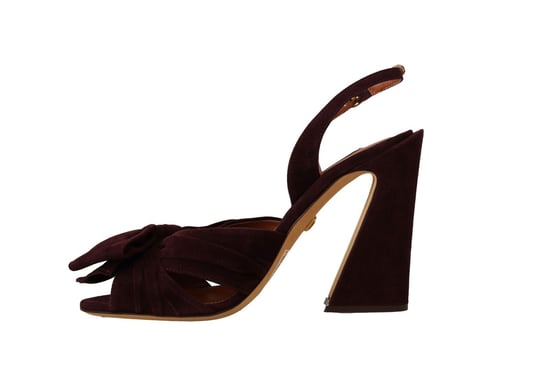 Dolce & Gabbana Women's Dark Purple Suede Ankle Strap Sandals Shoes - Image 4