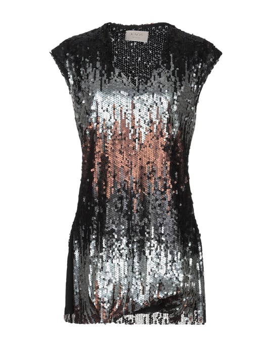 Kaos Jeans Grey Sequin Top