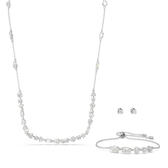 Swarovski 'Mesmera' Dames Basis Metaal Set: Armband + Oorbellen + Ketting - Zilver 5665877 - Image 2