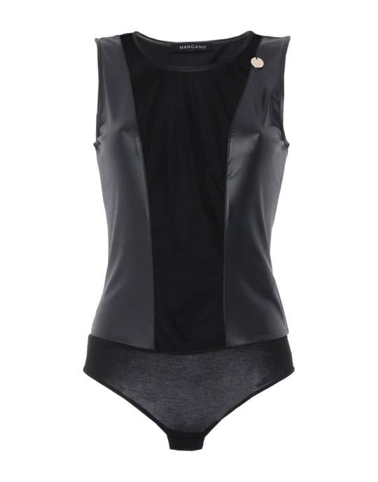 Mangano Jersey And Tulle Sleeveless Bodysuit