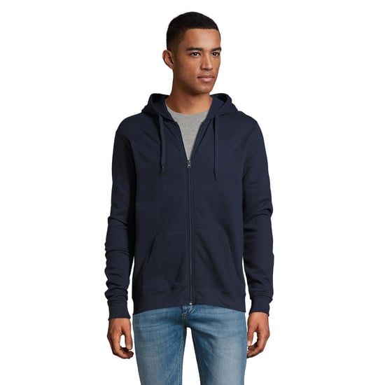SOLS Mens Stone Zip Up Plain Hoodie (French Navy) - Image 4