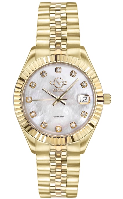 Naples 18 Diamond-Set Luxury Swiss Quartz Movement, IP Yellow Gold Stainless Steel Bracelet, Sapphire Crystal, Fluted Bezel 34 MM Watch - Image 1