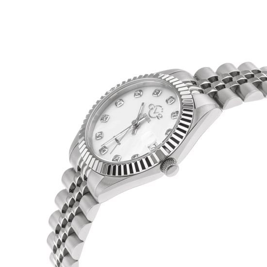 Naples 18 Diamond-Set Luxury Swiss Quartz Movement, Stainless Steel Bracelet, Sapphire Crystal, Fluted Bezel 34 MM Watch - Image 3