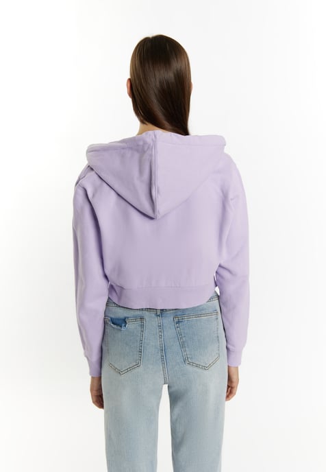 Mymo Bijgesneden hoodie met rits Dames violet - Image 4