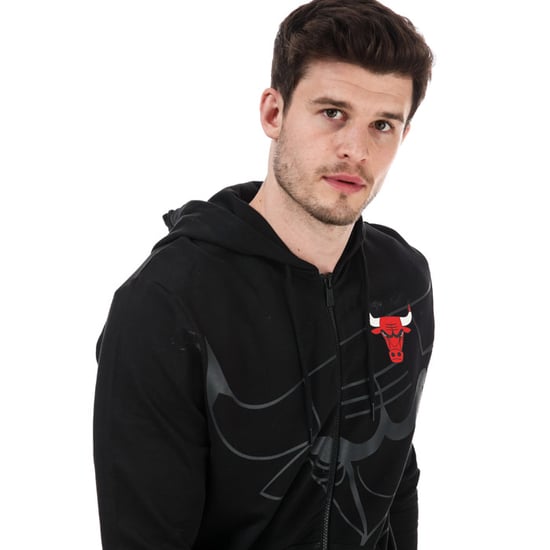 Men's New Era Big Logo Chicago Bulls Zip Hoodie in Black
