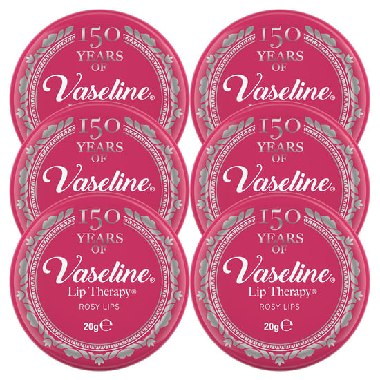 Vaseline Lip Therapy Petroleum Jelly, Rosy Lips, 6 Pack, 20g