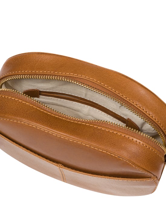 Una' Dark Tan Leather Cross Body Bag