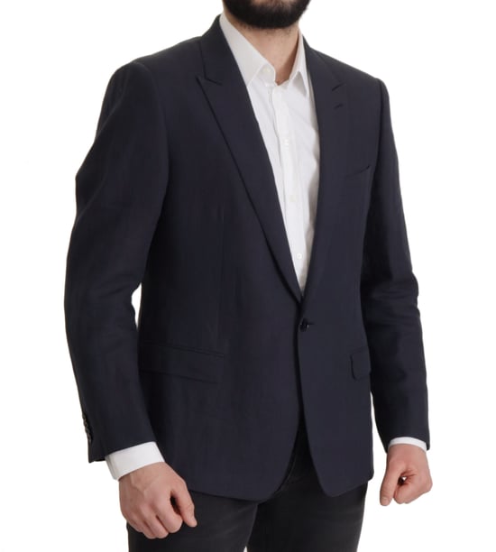Dolce & Gabbana Dark Blue ALTA SARTORIA Jacka Kappa Herr Blazer - Image 2