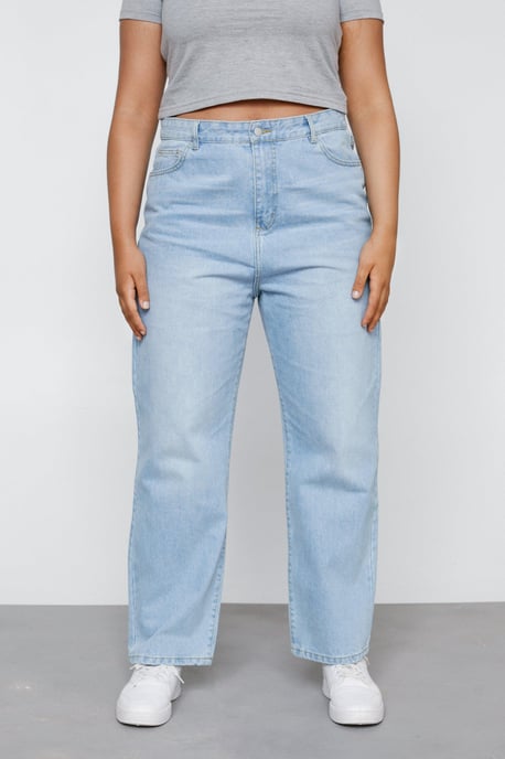 Plus Size Straight Leg Denim Jeans