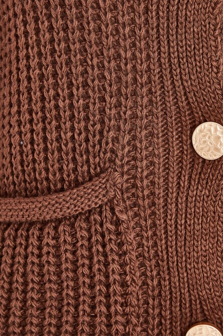 Brown Chunky Knit Cardigan