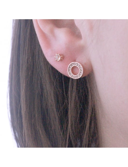 Boucles d'oreilles Ophir - Doré et Cristal - Image 4