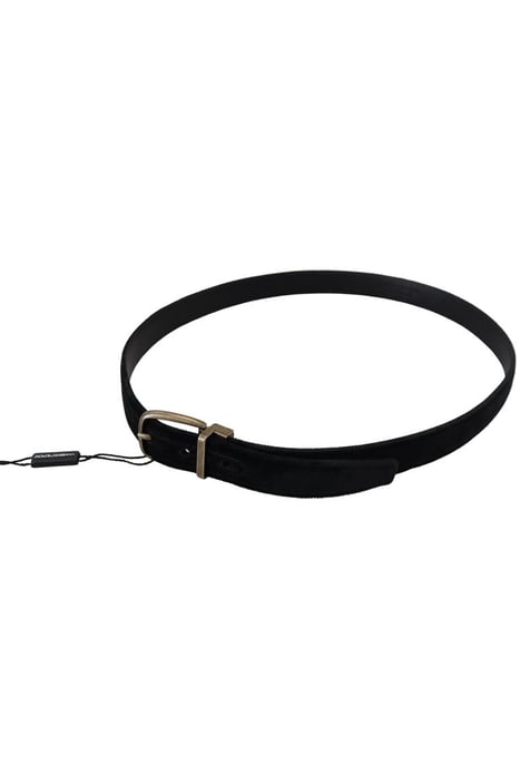 Dolce & Gabbana Men's Black Velvet Leather Antique Metal Buckle - Image 6
