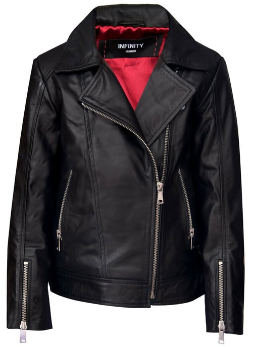 Kids Jackets Designer's Girls 100% Leather Jacket Zip Up Biker Coats (1-13Years)