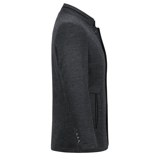 Kort Slim Fit-kappa för män med ståkrage Business Casual Ullöverrock Grå - Image 2