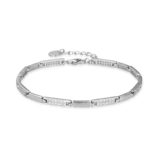Luxenter kinusi bracelet in 925 sterling silver and shiny rhodium-plated zirconia finish