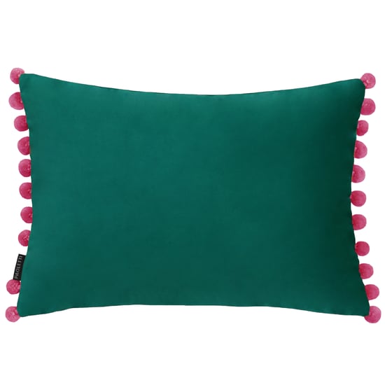 Paoletti Fiesta Velvet Pom Pom Trimmed Cushion Cover - Image 1