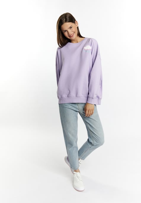 Mymo Sweatshirt met applicatie Dames violet - Image 2