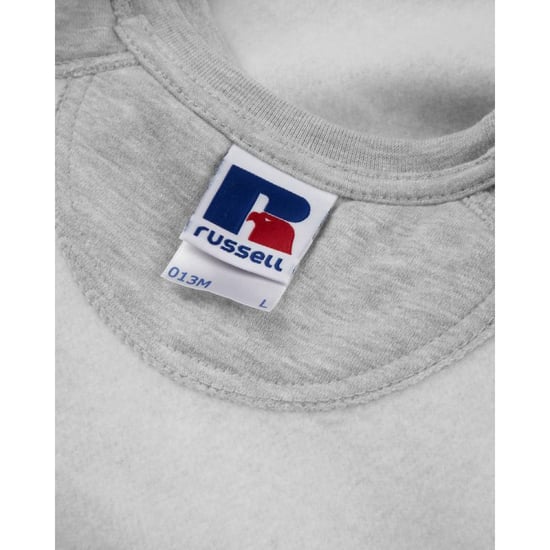 Russell Mens Crew Neck Set In Sweatshirt Top (Light Oxford) - Image 4