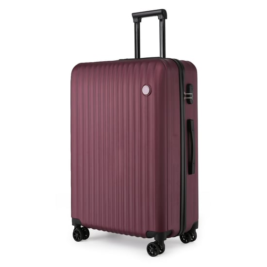 Hard Shell ABS Burgundy Suitcase Set 8 Wheel Travel Case Holiday Bags