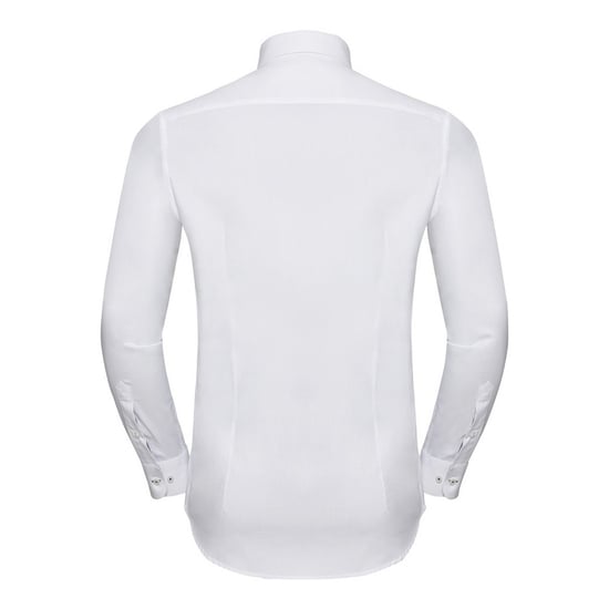 Russell Collection Heren Lange Mouw Contrast Visgraatshirt (Wit/zilver) - Image 2