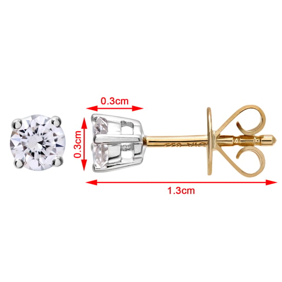 Diamond Stud Earrings, 18ct Yellow Gold IJ/I Round Brilliant Certified Diamond Earrings, 0.33ct Diamond Weight - Image 3