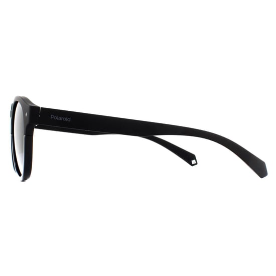 Polaroid Round Mens Black Grey Polarized Sunglasses
