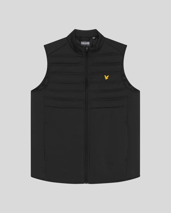 Lyle & Scott Sports Hybrid Double Baffle Gilet Black