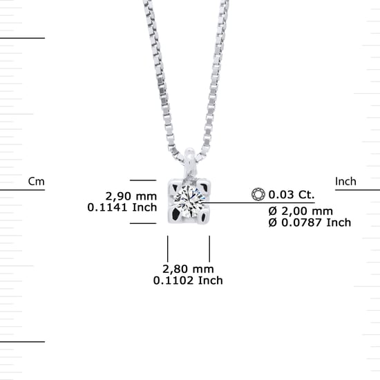 DIADEMA - Necklace with Diamonds - White Gold - Venetian Chain