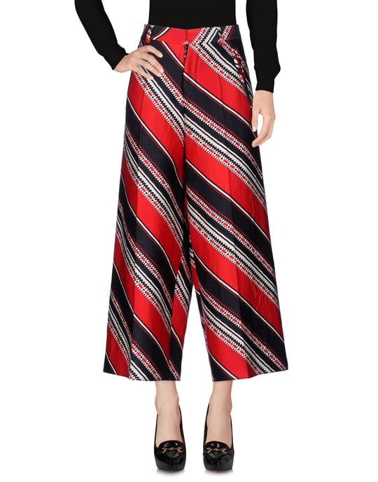 Dsquared2 Red Stripe Wool High Waisted Wide Leg Trousers